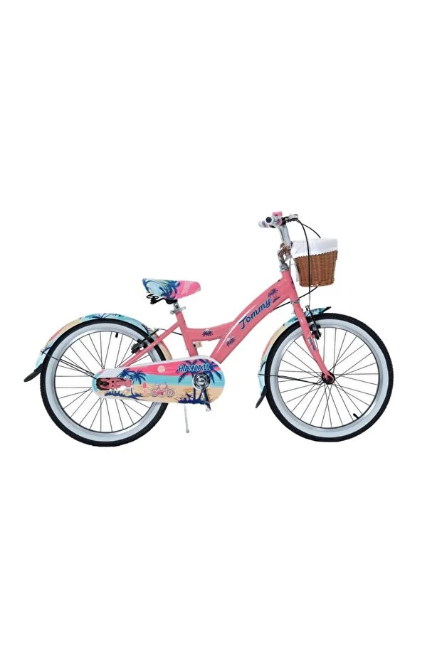 20 Jant Bisiklet Hawaii Hasır Sepetli, Deri Elcikli Çocuk Bisikleti, 6-9 Yaş Çocuk Bisikleti